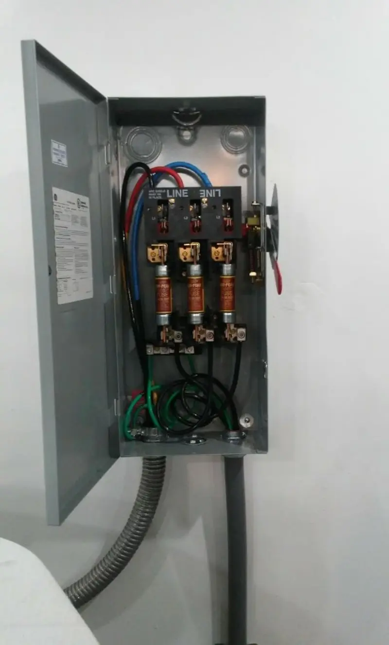 Three-phase disconnect switch installed for Electrical Wiring & Rewiring in Cloverly
