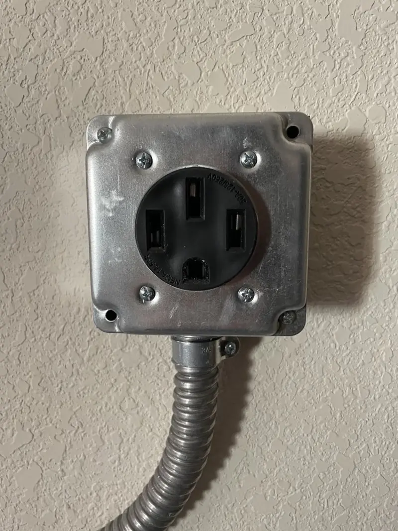 NEMA 14-50 outlet installed for Smart Home Electrical in Cloverly